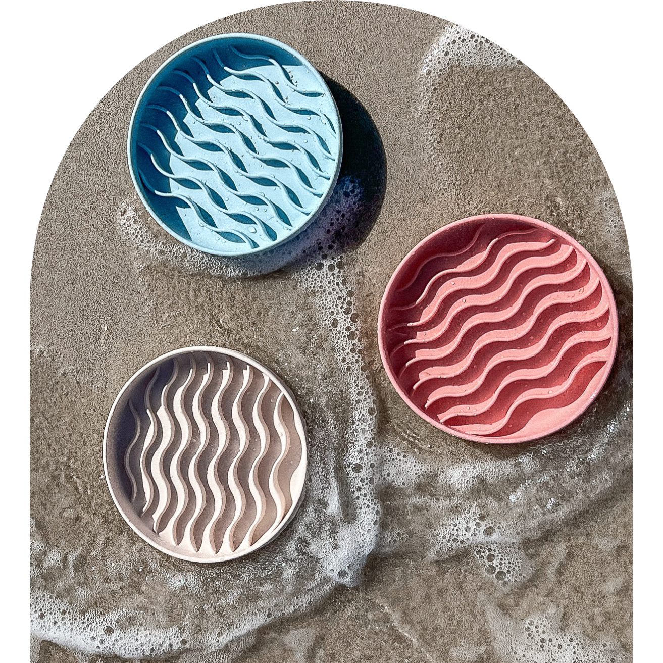 The Wave Bowl - Slow Feeder & Lick Bowl in Sand