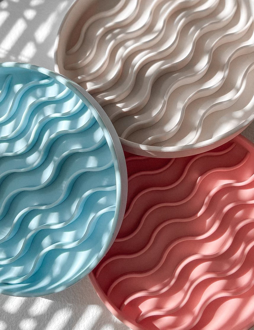 The Wave Bowl - Slow Feeder & Lick Bowl in Coral